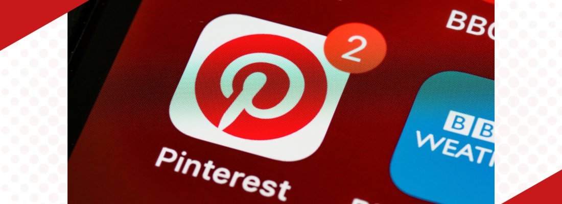 Logo pinterest avec notifications smartphone